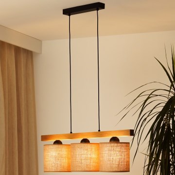 Brilagi - Suspension filaire FOREST 3xE27/15W/230V pin/marron/noir