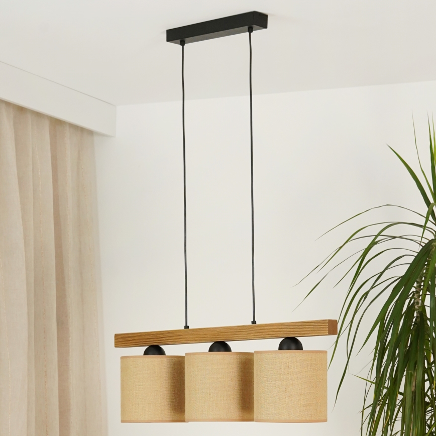 Brilagi - Suspension filaire FOREST 3xE27/15W/230V pin/marron/noir