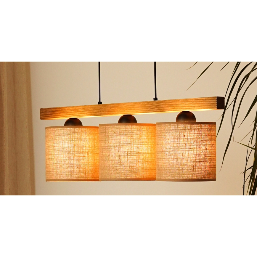 Brilagi - Suspension filaire FOREST 3xE27/15W/230V pin/marron/noir