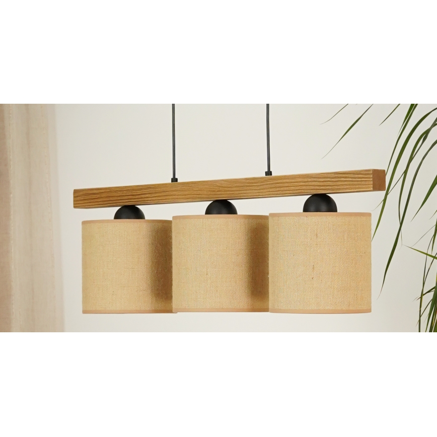Brilagi - Suspension filaire FOREST 3xE27/15W/230V pin/marron/noir
