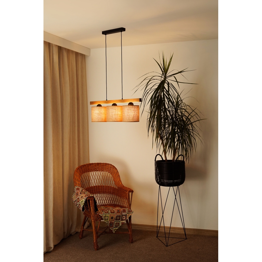 Brilagi - Suspension filaire FOREST 3xE27/15W/230V pin/marron/noir