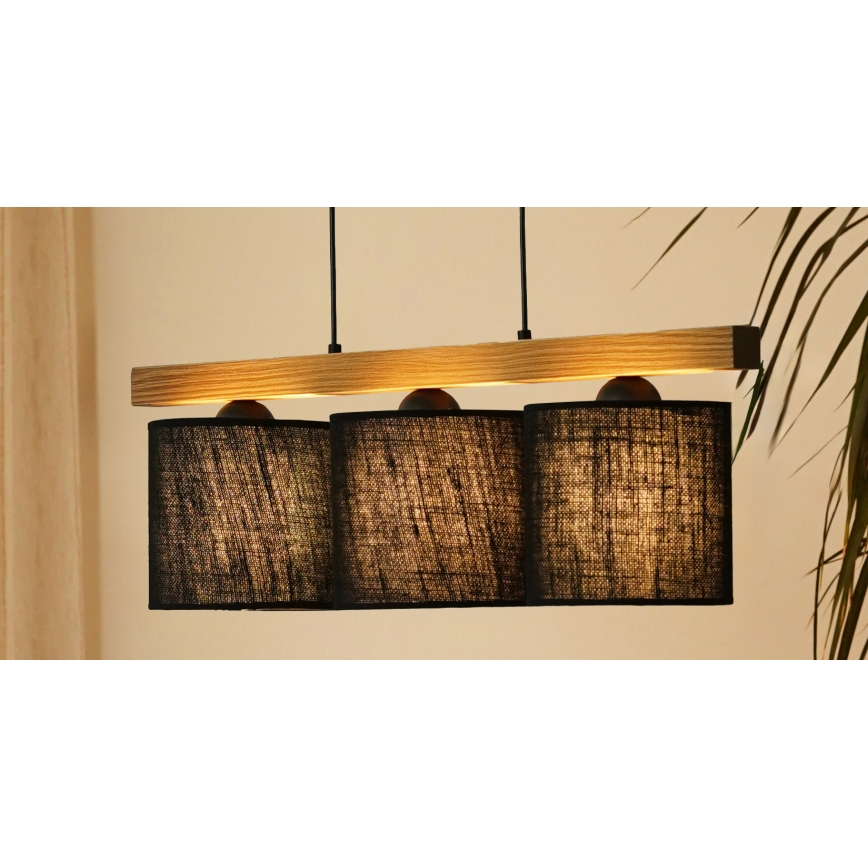 Brilagi - Suspension filaire FOREST 3xE27/15W/230V pin/noir