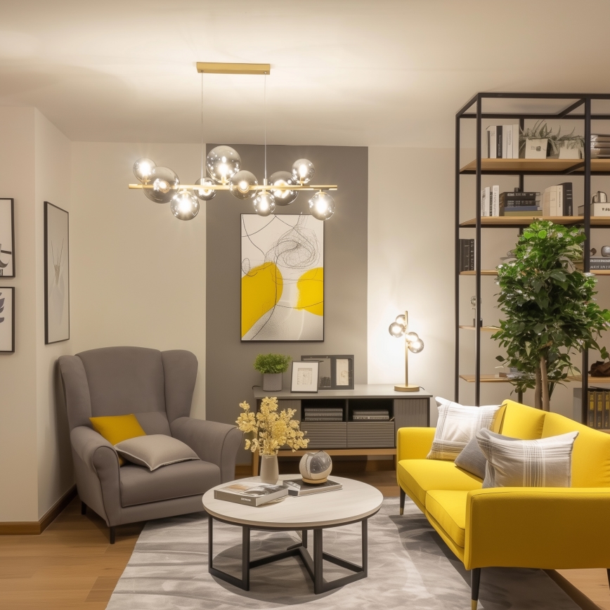 Brilagi - Suspension filaire LED MILLA 10xG9/3W/230V doré/fumé