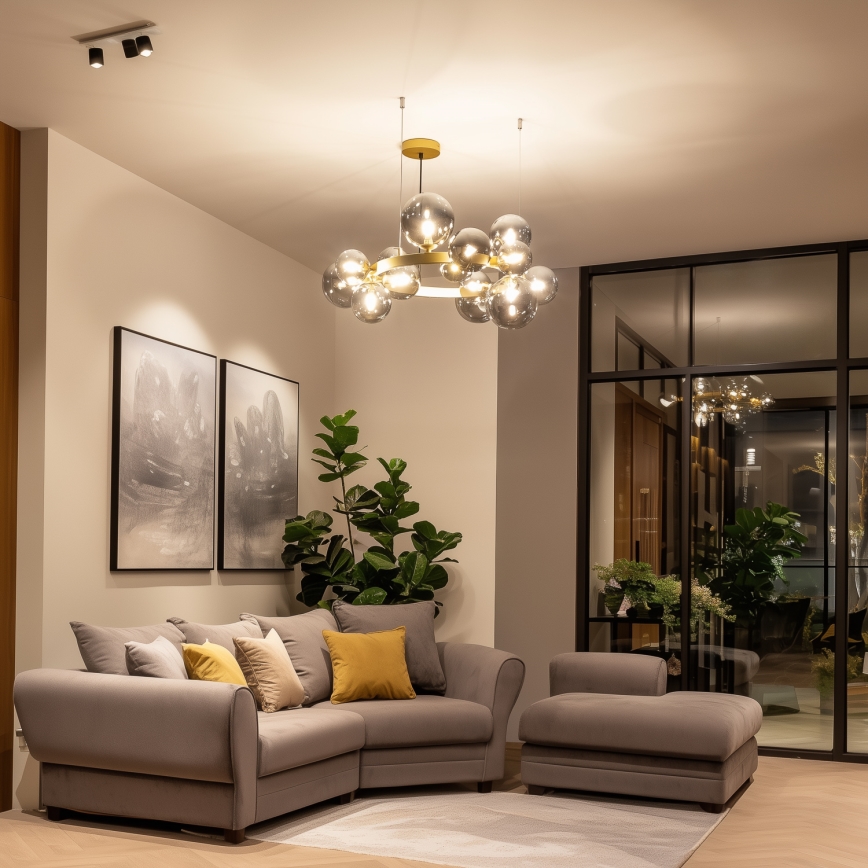 Brilagi - Suspension filaire LED MILLA 15xG9/3W/230V doré/fumé