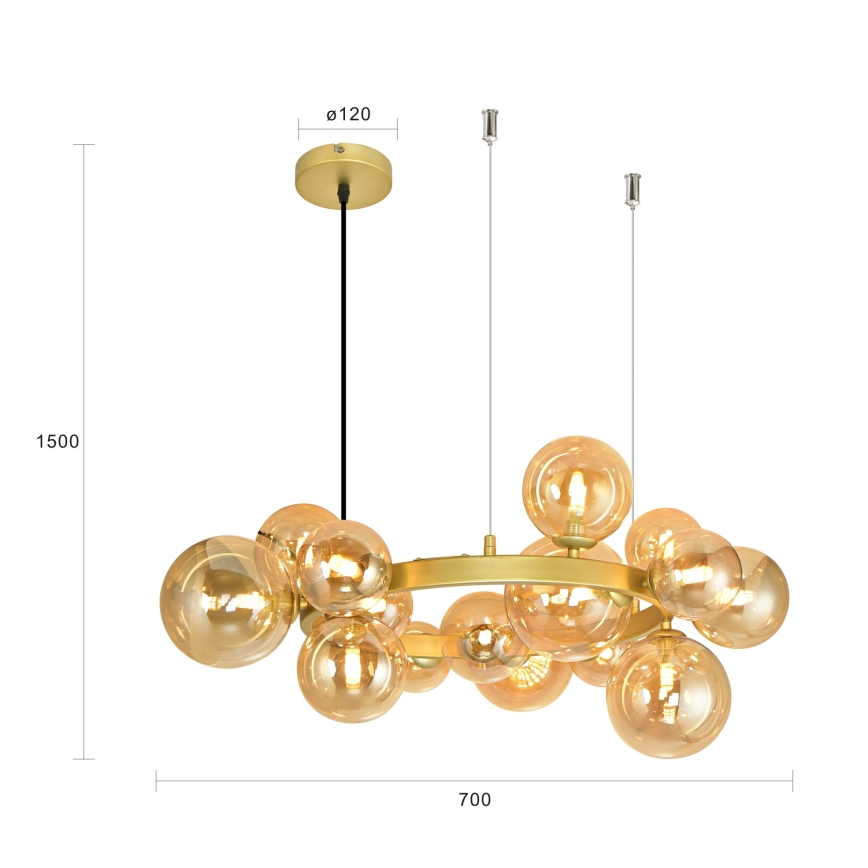 Brilagi - Suspension filaire LED MILLA 15xG9/3W/230V doré