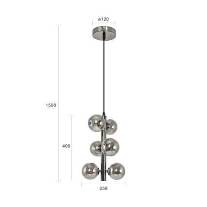 Brilagi - Suspension filaire LED MILLA 6xG9/3W/230V chrome brillant/fumé