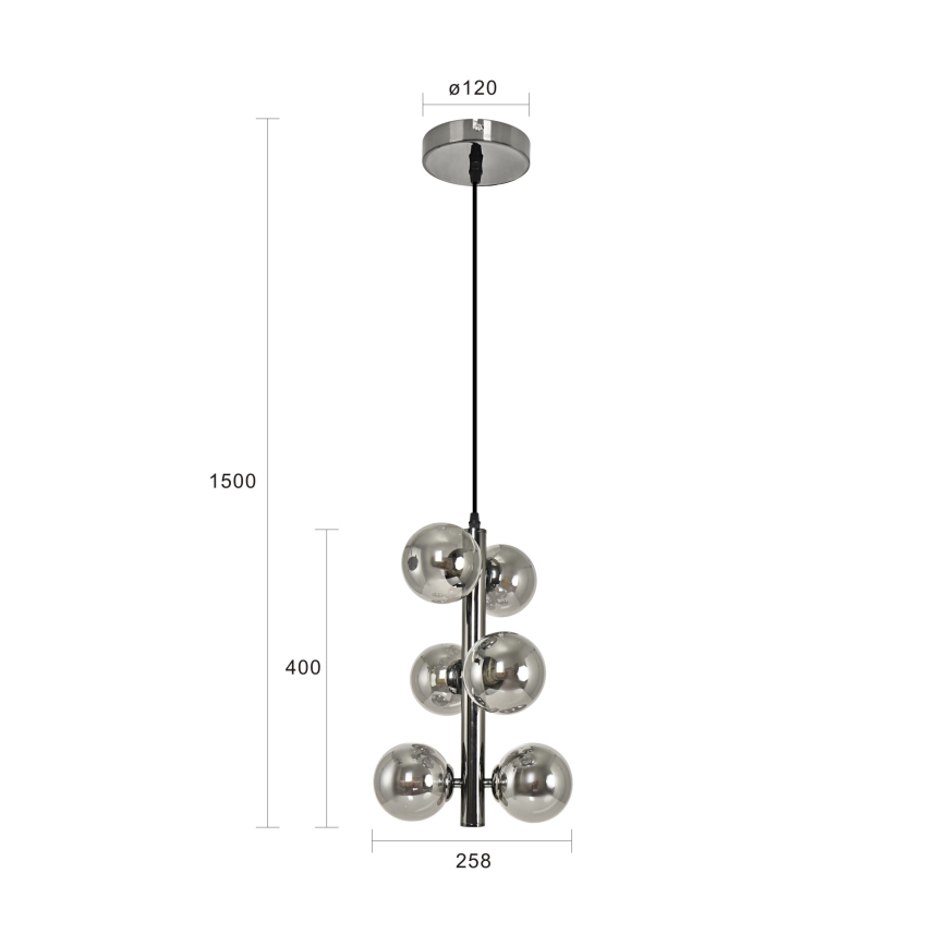 Brilagi - Suspension filaire LED MILLA 6xG9/3W/230V chrome brillant/fumé