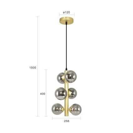 Brilagi - Suspension filaire LED MILLA 6xG9/3W/230V doré/fumé