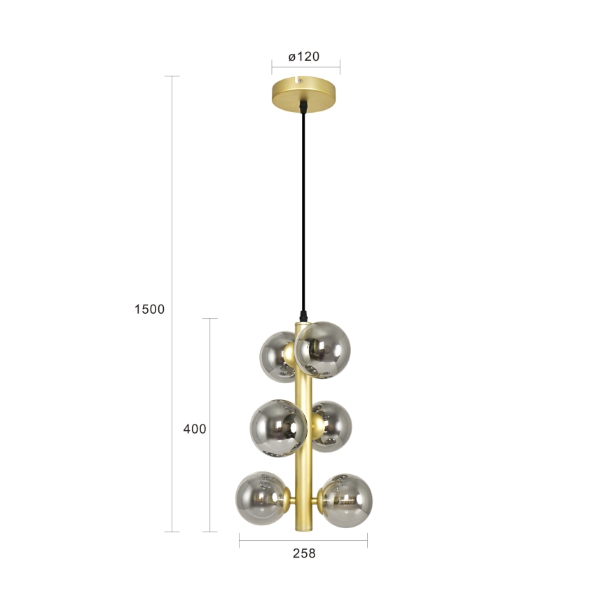 Brilagi - Suspension filaire LED MILLA 6xG9/3W/230V doré/fumé
