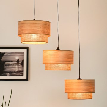 Brilagi - Suspension filaire MONTANA BOHO 3xE27/15W/230V marron/noir