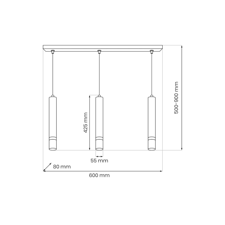 Brilagi - Suspension filaire POKER 3xGU10/25W/230V beige/doré
