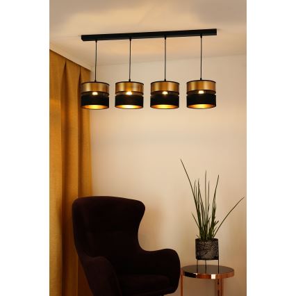 Brilagi - Suspension filaire ROYAL 4xE27/15W/230V noir/doré