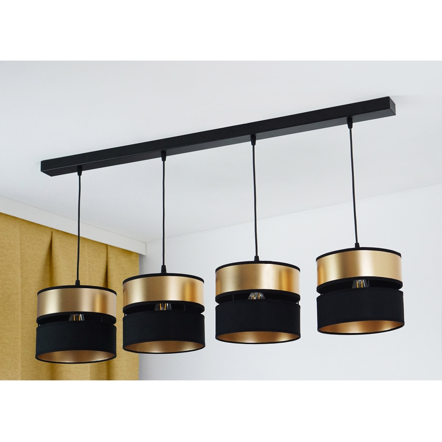 Brilagi - Suspension filaire ROYAL 4xE27/15W/230V noir/doré