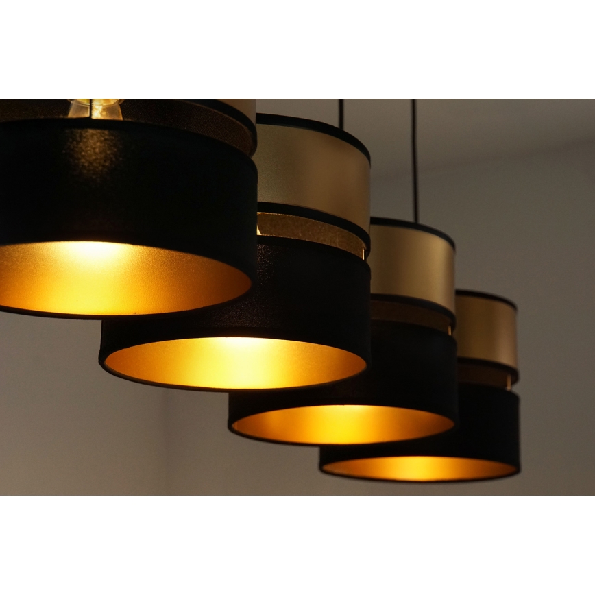 Brilagi - Suspension filaire ROYAL 4xE27/15W/230V noir/doré