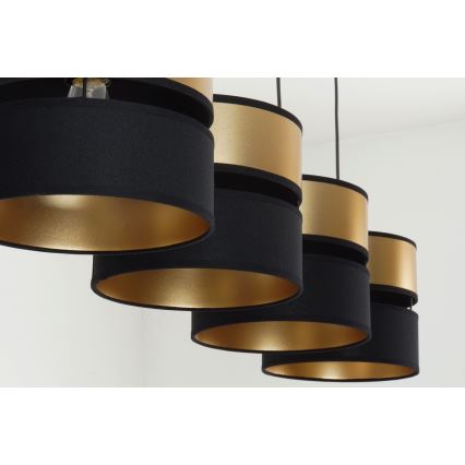 Brilagi - Suspension filaire ROYAL 4xE27/15W/230V noir/doré