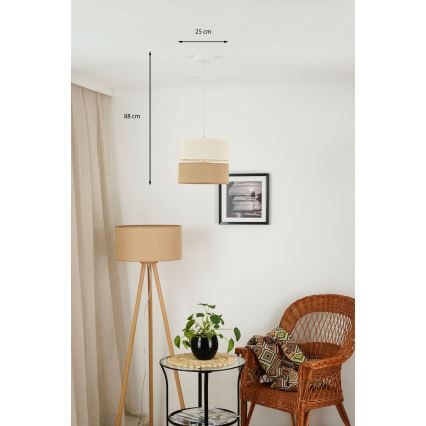 Brilagi - Suspension filaire ROYAL YUTE 1xE27/15W/230V d. 25 cm beige/crème