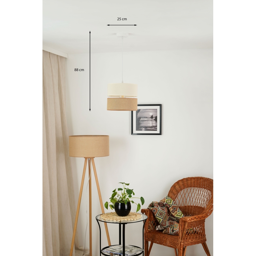 Brilagi - Suspension filaire ROYAL YUTE 1xE27/15W/230V d. 25 cm beige/crème