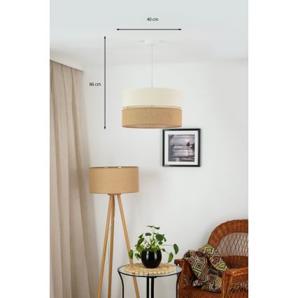Brilagi - Suspension filaire ROYAL YUTE 1xE27/15W/230V d. 40 cm beige/crème