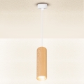 Brilagi - Suspension filaire SELE 1xGU10/30W/230V blanc/décor en chêne