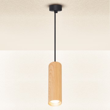Brilagi - Suspension filaire SELE 1xGU10/30W/230V noir/décor en chêne