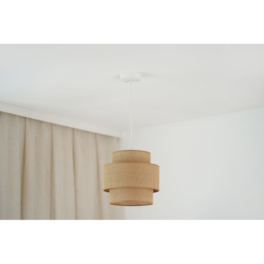Brilagi - Suspension filaire SPACE YUTE 1xE27/15W/230V d. 25 cm beige/blanc