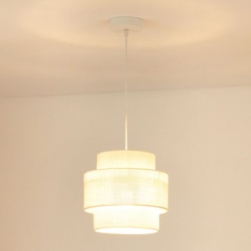Brilagi - Suspension filaire SPACE YUTE 1xE27/15W/230V d. 25 cm crème/blanc