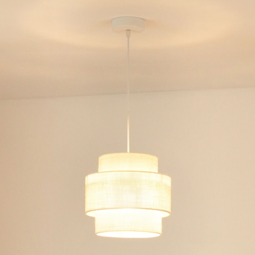 Brilagi - Suspension filaire SPACE YUTE 1xE27/15W/230V d. 25 cm crème/blanc