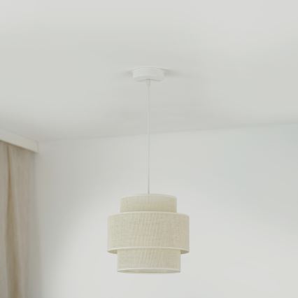 Brilagi - Suspension filaire SPACE YUTE 1xE27/15W/230V d. 25 cm crème/blanc