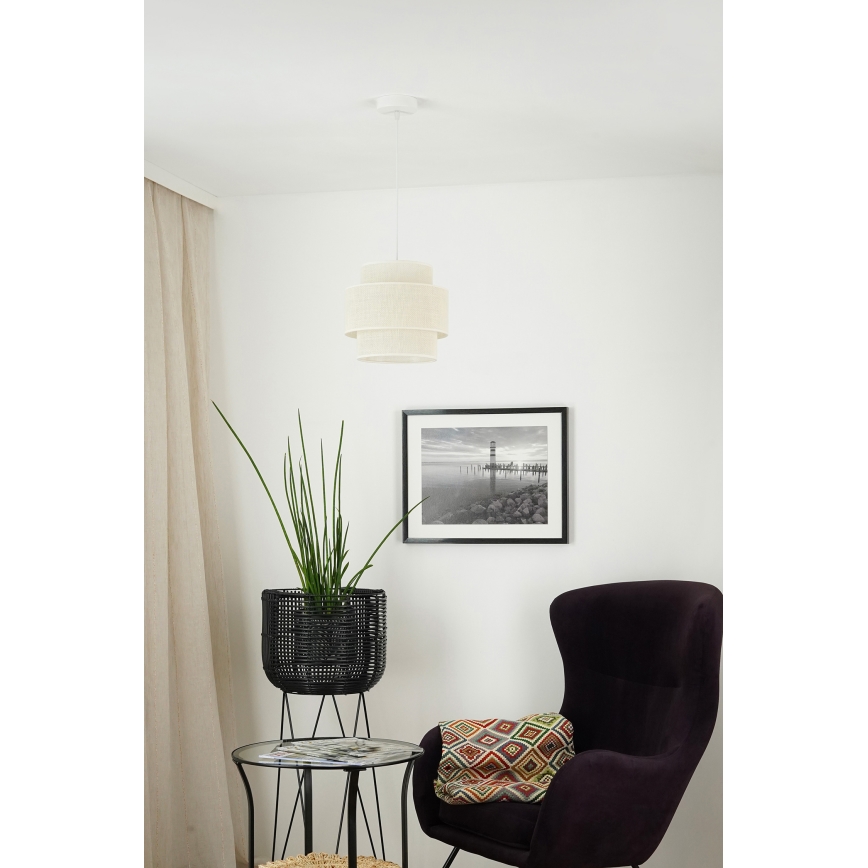 Brilagi - Suspension filaire SPACE YUTE 1xE27/15W/230V d. 25 cm crème/blanc