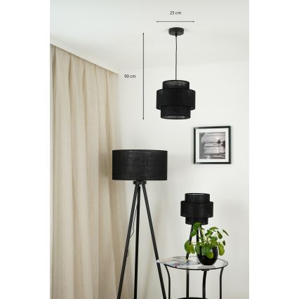 Brilagi - Suspension filaire SPACE YUTE 1xE27/15W/230V d. 25 cm noir