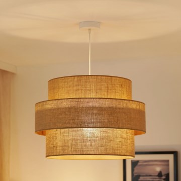 Brilagi - Suspension filaire SPACE YUTE 1xE27/15W/230V d. 50 cm beige/blanc