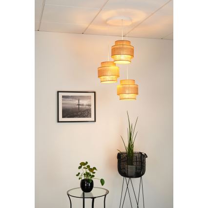 Brilagi - Suspension filaire SPACE YUTE 3xE27/15W/230V beige/blanc