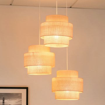 Brilagi - Suspension filaire SPACE YUTE 3xE27/15W/230V crème/blanc