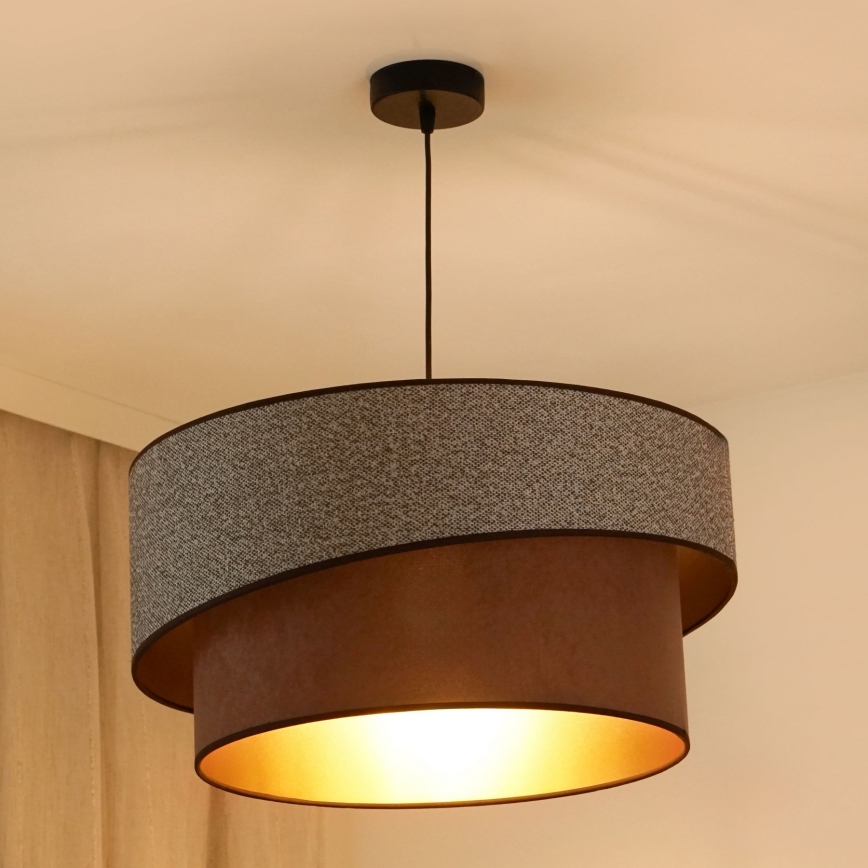 Brilagi - Suspension filaire VEGAS SHINE 1xE27/15W/230V d. 50 cm gris/marron