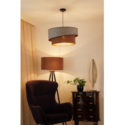 Brilagi - Suspension filaire VEGAS SHINE 1xE27/15W/230V d. 50 cm gris/marron