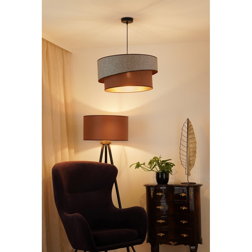 Brilagi - Suspension filaire VEGAS SHINE 1xE27/15W/230V d. 50 cm gris/marron
