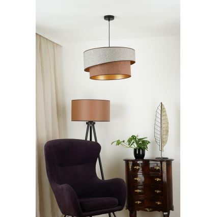 Brilagi - Suspension filaire VEGAS SHINE 1xE27/15W/230V d. 50 cm gris/marron