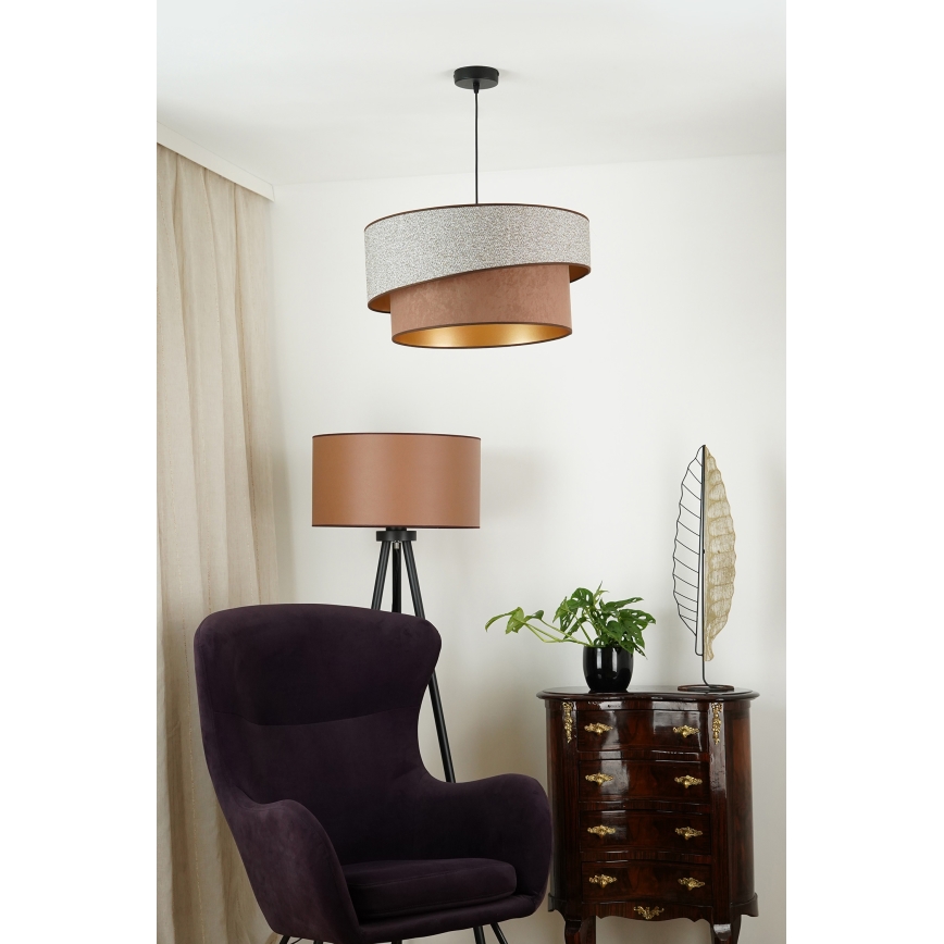 Brilagi - Suspension filaire VEGAS SHINE 1xE27/15W/230V d. 50 cm gris/marron