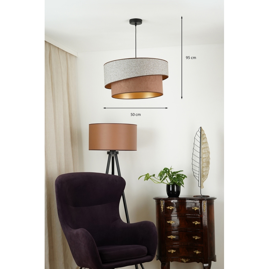 Brilagi - Suspension filaire VEGAS SHINE 1xE27/15W/230V d. 50 cm gris/marron