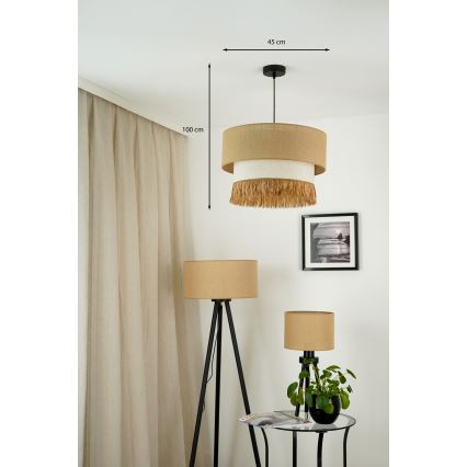 Brilagi - Suspension filaire WINNETOU BOHO 1xE27/15W/230V d. 45 cm marron/crème