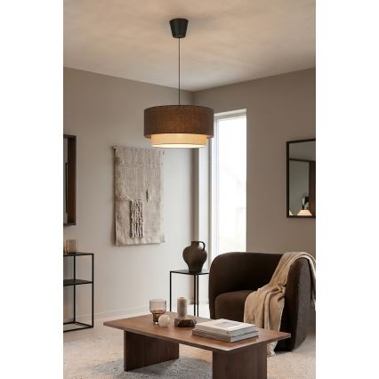 Brilagi - Suspension LED à câble BOHO ECO 1xE27/10W/230V Ø 40 cm brun/crème