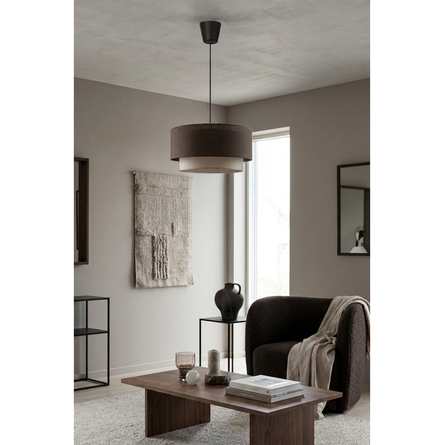Brilagi - Suspension LED à câble BOHO ECO 1xE27/10W/230V Ø 40 cm brun/crème