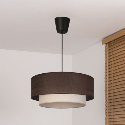 Brilagi - Suspension LED à câble BOHO ECO 1xE27/10W/230V Ø 40 cm brun/crème