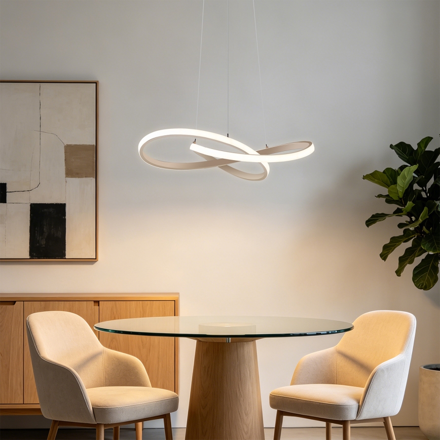 Brilagi - Suspension LED dimmable sur câble INFINITY LED/55W/230V 3000-6000K 50 x 50 cm beige + télécommande