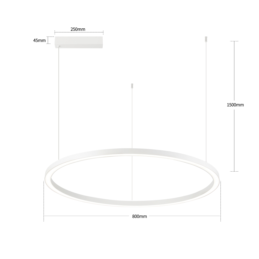 Brilagi - Suspension LED dimmable sur câble PORTOFINO LED/60W/230V 3000-6000K Ø 80 cm blanc + télécommande