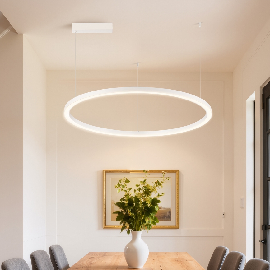 Brilagi - Suspension LED dimmable sur câble PORTOFINO LED/60W/230V 3000-6000K Ø 80 cm blanche + télécommande