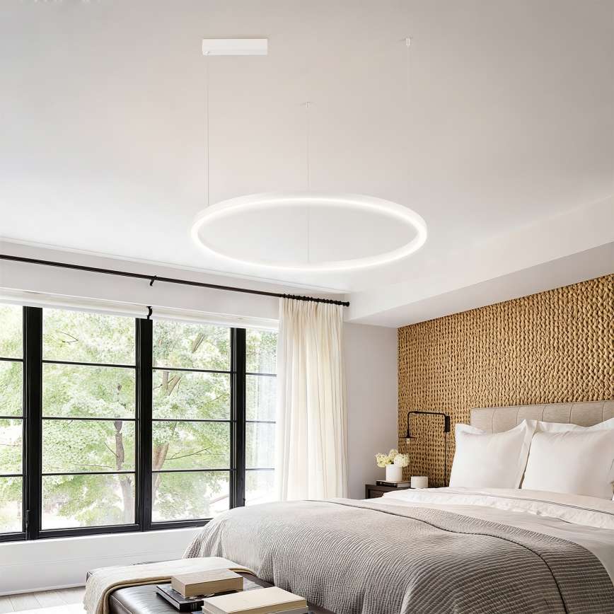 Brilagi - Suspension LED dimmable sur câble PORTOFINO LED/60W/230V 3000-6000K Ø 80 cm blanche + télécommande