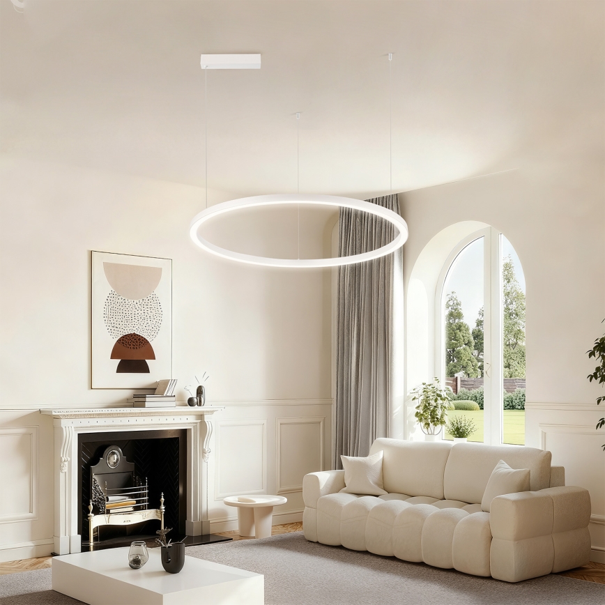 Brilagi - Suspension LED dimmable sur câble PORTOFINO LED/60W/230V 3000-6000K Ø 80 cm blanche + télécommande