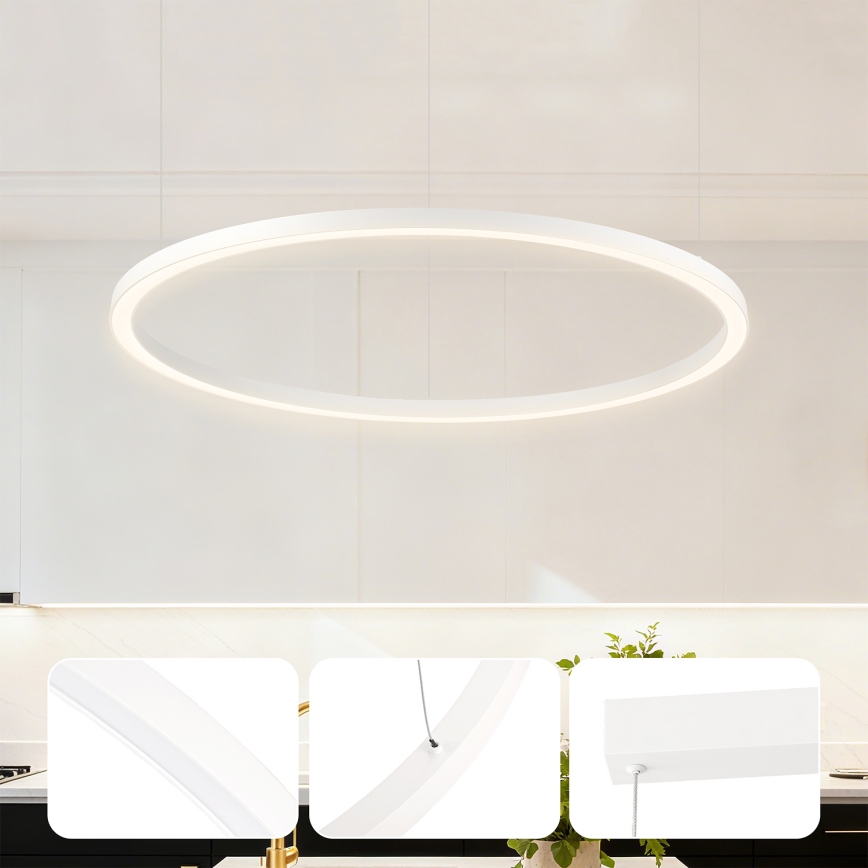 Brilagi - Suspension LED dimmable sur câble PORTOFINO LED/60W/230V 3000-6000K Ø 80 cm blanche + télécommande