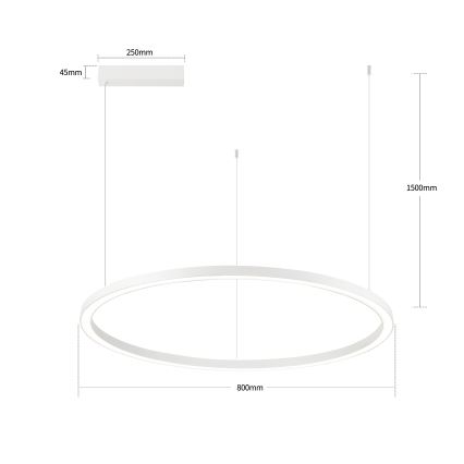 Brilagi - Suspension LED dimmable sur câble PORTOFINO LED/60W/230V 3000-6000K Ø 80 cm blanche + télécommande